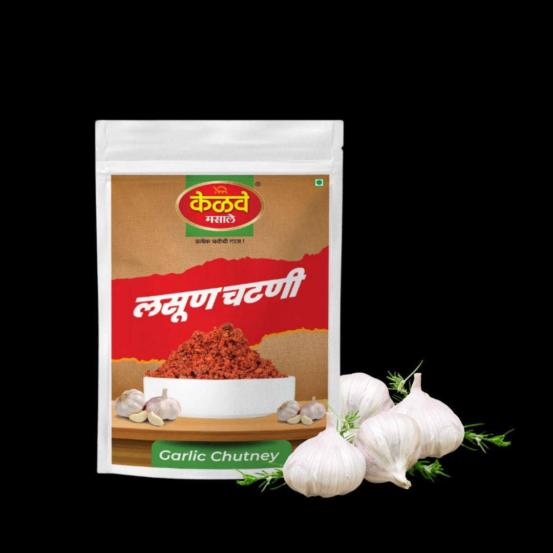 Traditional Maharashtrian Lasun Chutney made with garlic and dry coconut